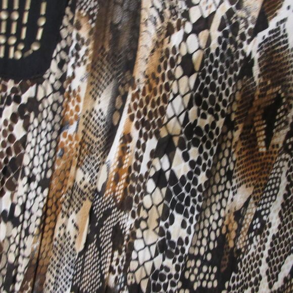 Catherines Top Tunic Plus 4X Snake Print Crinkle Studded Asymmetrical - Picture 3 of 11